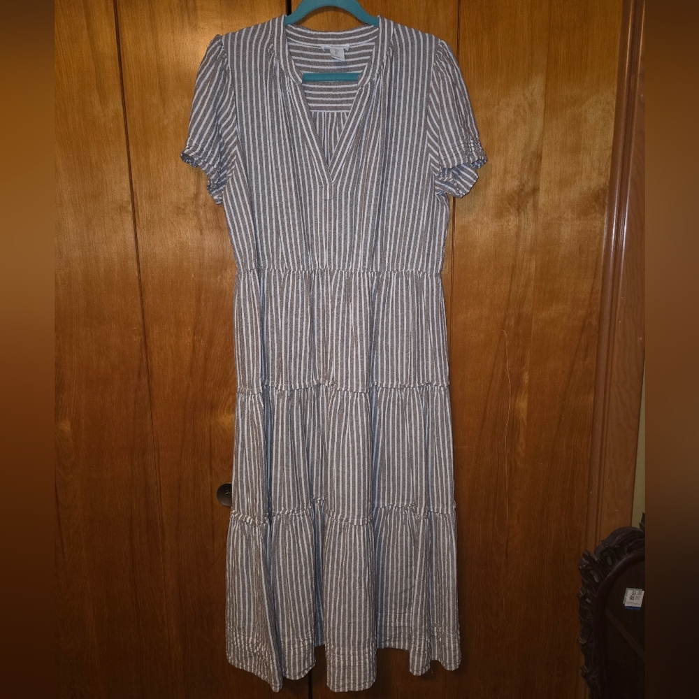 Cynthia Rowley Striped Brown Maxi Dress